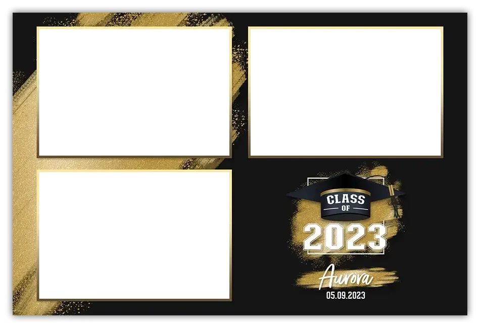 Glitter Grad graduation photo booth template