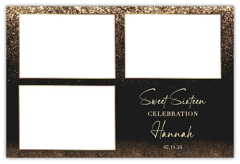 Glitterfall sweet 16 photo booth template