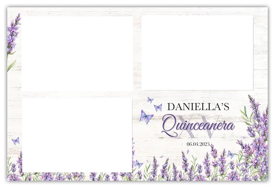 Lavandula quinceañera photo booth template
