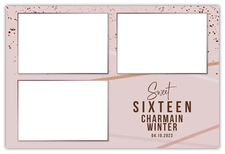 Light Rose Gold sweet 16 photo booth template