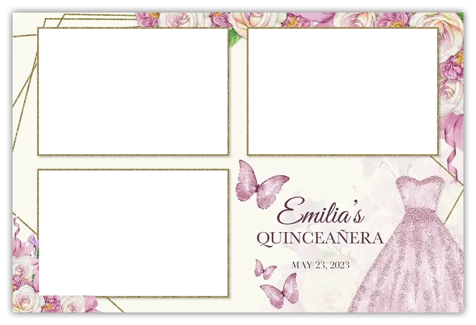 Mis Blossom quinceañera photo booth template