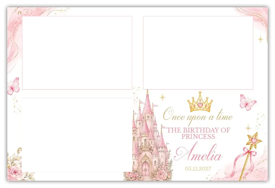 Princess Castle birthday photo booth template
