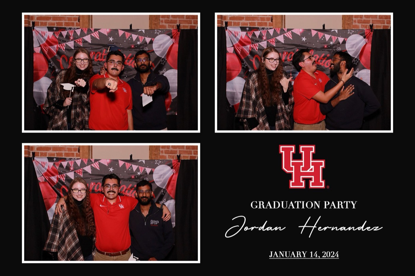 A finished 4×6 graduation party print of a group of friends