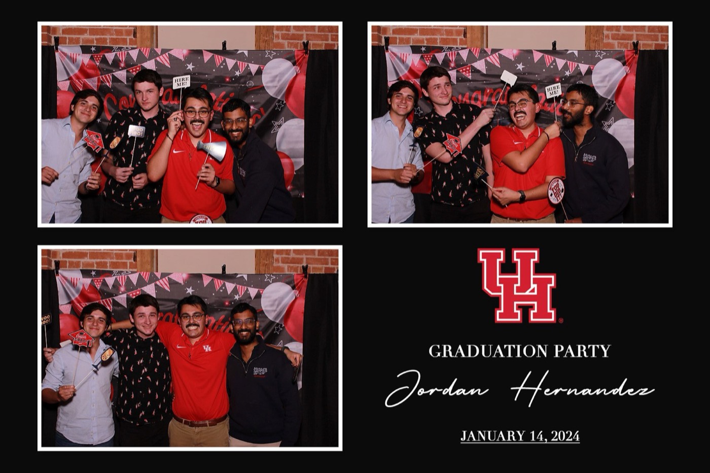 A finished 4×6 graduation party print of friends posing together