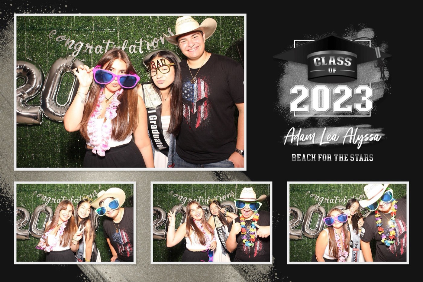 A finished 4×6 Class of 2023 graduation print of family and friends